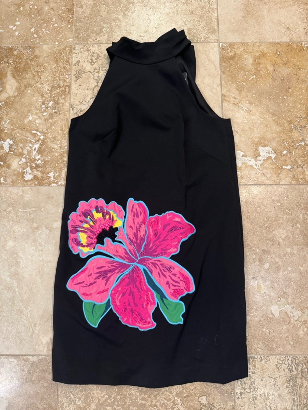 kate spade Black Dress with Pink Floral Detail